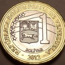 Gem Unc Venezuela 2012 1 Bolivar~Bi-Metal~Excellent Design~Free Shipping