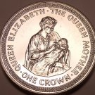 Massive Gem Unc Isle Of Man 1985 Crown~The Queen Mother With Baby Elizabeth~Fr/S
