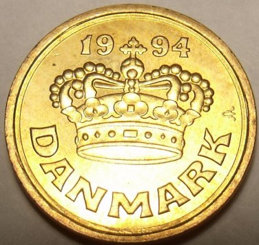 GEM UNC DENMARK 1994 25 ORE~FREE SHIP~GREAT PRICE~