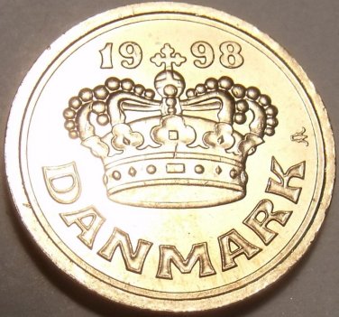 GEM UNCIRCULATED DENMARK 1998 25 ORE~FREE SHIP~