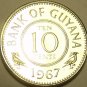 RARE PROOF GUYANA 1967 TEN CENTS~5,100 MINTED~1ST YEAR EVER~FREE SHIPPING~
