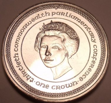 Massive Gem Unc Isle Of Man 1984 Crown~30th Parliamentary Conference~Free Ship~