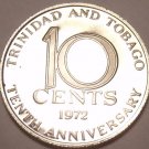 Proof Trinidad & Tobago 1972 10 Cents~10th Anniversary Of Independence~Free Ship