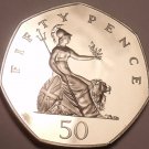 Huge Cameo Proof Great Britain 1982 50 Pence~107,000 Minted~Britannia~Free Ship