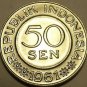 Huge Gem Unc Indonesia 1961 50 Sen~Only Coin Minted In 1961~Eagle~Free Shipping