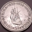 Massive Unc Silver South Africa 1952 5 Shillings~1st Year Ever Minted~Free Ship Massive Unc Silver South Africa 1952 5 Shillings~1st Year Ever Minted~Free Ship