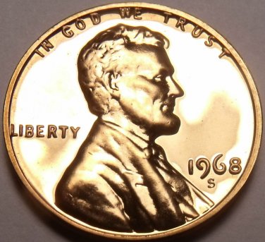 Blazing Red Gem Proof 1968-S  Lincoln Cent~Fantastic~Free Shipping