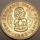 Gem Uncirculated New Zealand 1965 Half Penny~Last Year Ever~Hei Tiki~Free Ship
