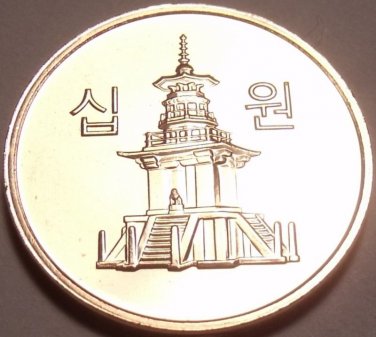 GEM UNC SOUTH KOREA 2009 10 WON~PAGOTA~FREE SHIPPING~