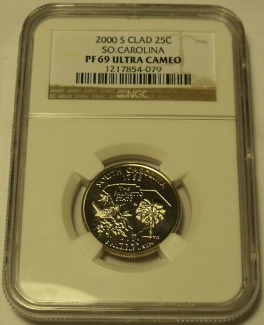 2000-S NGC CERTIFIED PROOF 69 ULTRA CAMEO SO. CAROLINA STATE QUARTER~FREE SHIP~