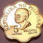 Rare Cameo Proof Philippines 1977 5 Sentimos~4,822 Minted~Free Shipping