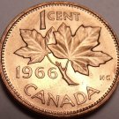 Gem Brilliant Unc Canada 1966 Maple Leaf Cent~Free Shipping