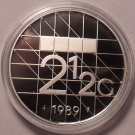 Rare Encapsulated Proof Netherlands 1989 2 1/2 Gulden~15,300 Minted~Free Ship