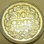 Rare Gem Unc Silver Netherlands 1935 10 Cents~Fantastic~Free Shipping