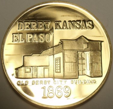 MASSIVE DERBY COUNTY KANSAS CENTENNIAL FRANKLIN MINT BRONZE COIN~FREE SHIPPING~