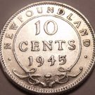 Scarce Newfoundland Silver 1945-C 10 Cents~Fantastic~Free Shipping Scarce Newfoundland Silver 1945-C 10 Cents~Fantastic~Free Shipping