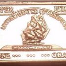 UNC .999 PURE COPPER 1 GRAM SHIP BAR~FREE SHIPPING~