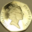 Scarce Huge Cameo Proof Great Britain 1988 50 Pence~Double Eights~Free Shipping