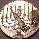 Massive Franklin Mint Bronze Proof Medallion~9 Candle Israel Manorh~Free Ship Massive Franklin Mint Bronze Proof Medallion~9 Candle Israel Manorh~Free Ship