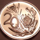Rare Proof South Africa 1976 20 Cents~Only 7,000 Ever Minted~Protea Flower~Fr/Sh