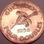 Extremely Rare Large Proof Guernsey 1956 4 Doubles~2,100 Minted~Awesome~Free Shi