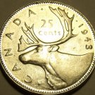 Unc Silver Canada 1943 25 Cents~Excellent~Free Shipping~See Our Silver Coins~