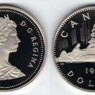 MASSIVE PROOF CANADA 1986 VOYAGEUR DOLLAR~EXCELLENT~F/S