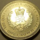 Massive Unc Isle Of Man 1977 Crown~The Queens Silver Jubilee~Free Shipping