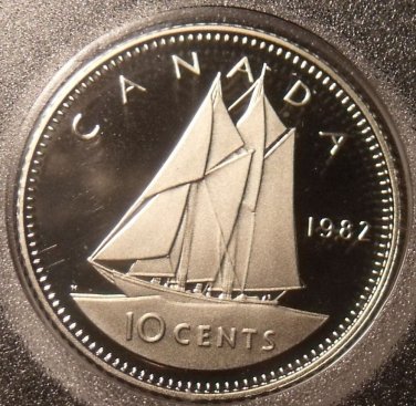 Gem Cameo Proof Canada 1982 10 Cents~180,908 Minted~Free Shipping