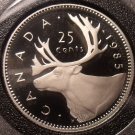 Gem Cameo Proof Canada 1985 25 Cents~157,037 Minted~Caribou~Free Shipping