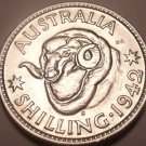 Scarce Unc Silver Australia 1942-S Shilling~Rams Head~George VI~Free Shipping~ Scarce Unc Silver Australia 1942-S Shilling~Rams Head~George VI~Free Shipping~