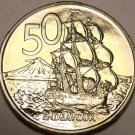 Proof New Zealand 1969 50 Cents~HMS Endeavour~50k Minted~Edge Incription~Free Sh