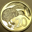 Proof New Zealand 1969 20 Cents~Kiwi Bird~Only 50,000 Minted~Free Shipping