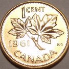 Gem Unc Canada 1961 Maple Leaf Cent~Queen Elizabeth II~Free Shipping