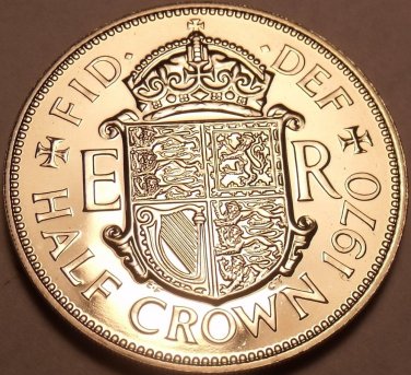 Huge Proof Great Britain 1970 Half Crown~Last Year Ever Minted~Free Shipping