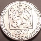 BRILLIANT UNC CZECHOSLOVAKIA 1977 5 HALERU~1ST EVER~WOW