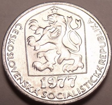 BRILLIANT UNC CZECHOSLOVAKIA 1977 5 HALERU~1ST EVER~WOW