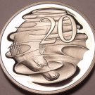 Large Cameo Proof Australia 1986 20 Cents~Duck Billed Platypus~67,000 Minted~F/S
