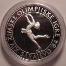 Large Silver Proof Yuoslavia 1983 100 Dinara~Olympic Figure Skating~Free Ship Large Silver Proof Yuoslavia 1983 100 Dinara~Olympic Figure Skating~Free Ship