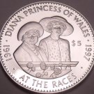 Huge Silver Proof Solomon Islands 1998 $5.00~The Queen And Diana At The Races~FS Huge Silver Proof Solomon Islands 1998 $5.00~The Queen And Diana At The Races~FS