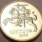 GEM UNC 2008 LITHUANIA 10 CENTU~KNIGHT ON HORSE~FR/SHIP
