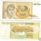YUGOSLAVIA 1990 100 DINARA HIGH DENOMINATION~FREE SHIP~