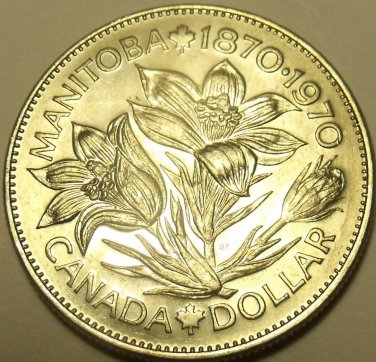 Huge Unc Canada 1970 Manitoba Dollar~Excellent Coin~Free Shipping