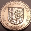 Brilliant Unc Bailiwick Of Jersey 1971 Penny~Solid Bronze~1st Year Ever~Free Shi