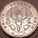 Huge Gem Unc Djibouti 1991 5 Francs~Giant Eland With Headress~Free Shipping