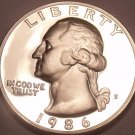 United States Proof 1986-S Washington Quarter~Proofs Are Best~Free Shipping United States Proof 1986-S Washington Quarter~Proofs Are Best~Free Shipping