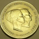MASSIVE GEM UNC SILVER DENMARK 1967 10 KRONER~FR/SHIP~