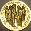 PROOF LONGINES WITTNAUER 24K GOLD PLATED MEDALLION~WASHINGTONS FAREWELL~FREE SHI