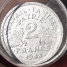 FULL ROLL(20) CIRCULATED LARGE FRANCE 2 FRANCS COINS~ALL PRE-1950~FREE SHIPPING~