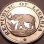 Extremely Rare Proof Liberia 1971 5 Cents~Only 3,032 Minted~Elephant Coin~Fr/Shi
